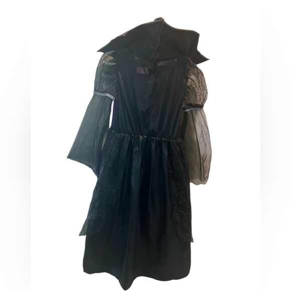 🕷️ Girls Purple & Black Spider Web Witch / Vampire Costume Dress - Picture 2 of 4